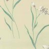 Waverly lavender lilies vintage wallpaper, teal, cream, white, oriental