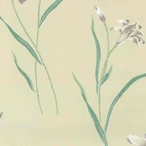 Waverly Lavender Lilies Vintage Wallpaper Teal Pearlized 551070 D/Rs