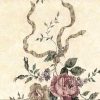 shabby chic vintage floral wallpaper, beige, pink, rose, ribbons, roses