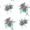 roses bouquet vintage wallpaper, pink, rose, lavender, purpe, off-white, coittage style