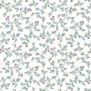 Wallpaper Vintage Floral Victorian Green Red White JM5191 D/Rs