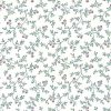 Victorian floral vintage wallpaper, green, vines, red, yellow, off-white, cottage, bedroom