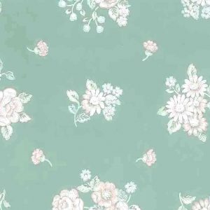 Green Pink Floral Vintage Wallpaper Blue White Bedroom SM2143 D/Rs