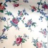 floral cottage vintage wallpaper, Waverly, red, blue, green, cream, English country, cottage