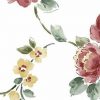 Peony floral vintage wallpaper, pink, rose, green, off-white, English cottage