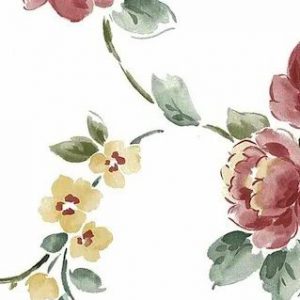 Peony Floral Vintage Wallpaper Pink Green Yellow White KM3084 D/Rs