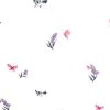 butterfly floral kitchen wallpaper, pink, purple, Carey Lind, girl's, bedroom, white