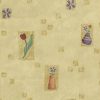 Vintage wallpaper Spring flowers, yellow, red, purple