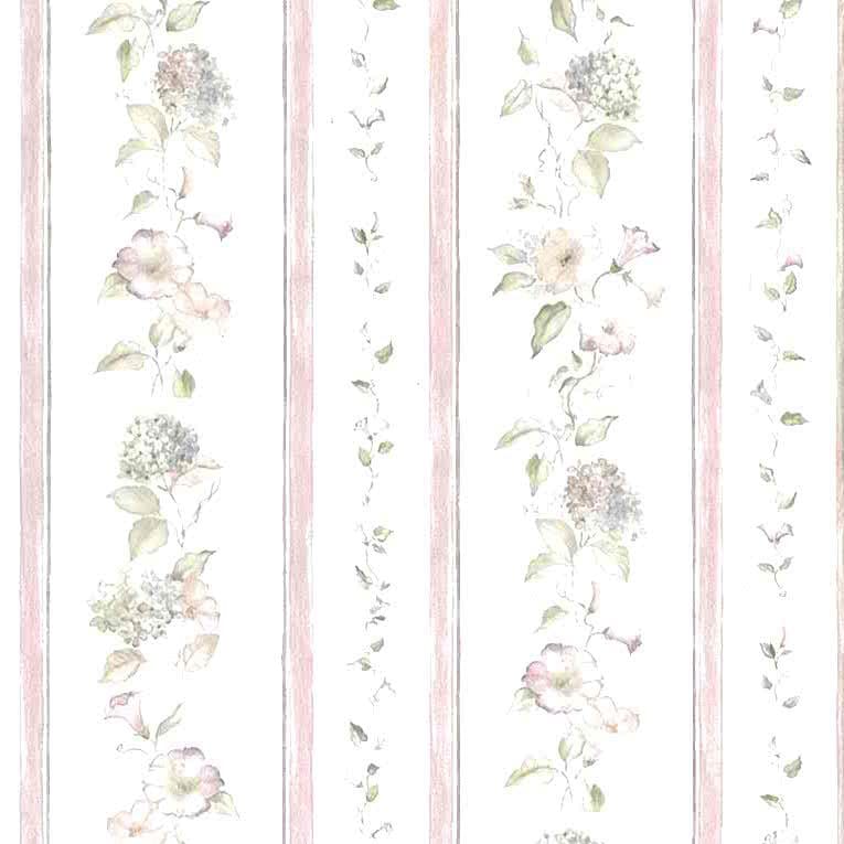 Morning Glories Vintage Wallpaper Stripe 72334 Double Rolls