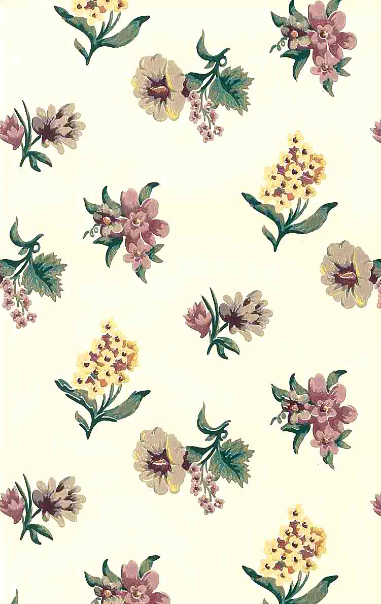 Old Fashioned Floral Vintage Wallpaper Purple Yellow D/Rs