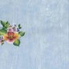 Hibiscus Tropical Flower Vintage Wallpaper, Blue Faux Finish