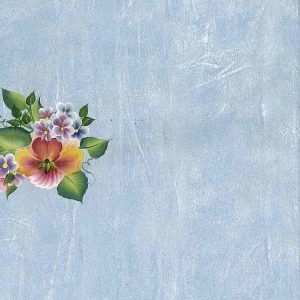 Tropical Flower Vintage Wallpaper Blue Faux Finish Floral 61002 D/Rs
