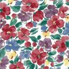 Multi color floral vintage wallpaper,red, blue, purple, green, yellow, white, cottage