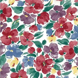 Multi-Color Floral Vintage Wallpaper Red Blue Purple Kitchen KM2122 D/Rs