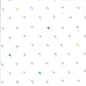 Vintage Wallpaper Floral Glaze Blue White Red Yellow CP853