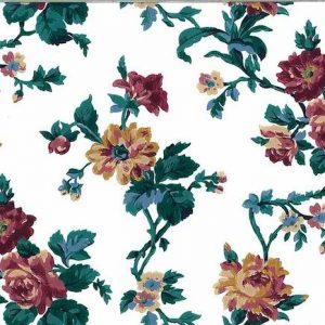 Vintage Wallpaper Floral Cottage Red Yellow GP09402 Matching Border