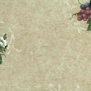 Grapes Flowers Wallpaper Crackle Kitchen Red Beige 7236-751 D/Rs