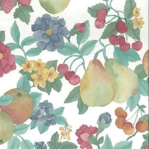 Pears Berries Vintage Wallpaper Floral Kitchen Yellow Green 19803 D/Rs