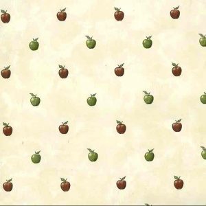 Red Green Apples Vintage Wallpaper Kitchen Faux 176110 D/Rs
