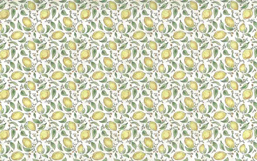 kitchen vintage yellow lemons wallpaper