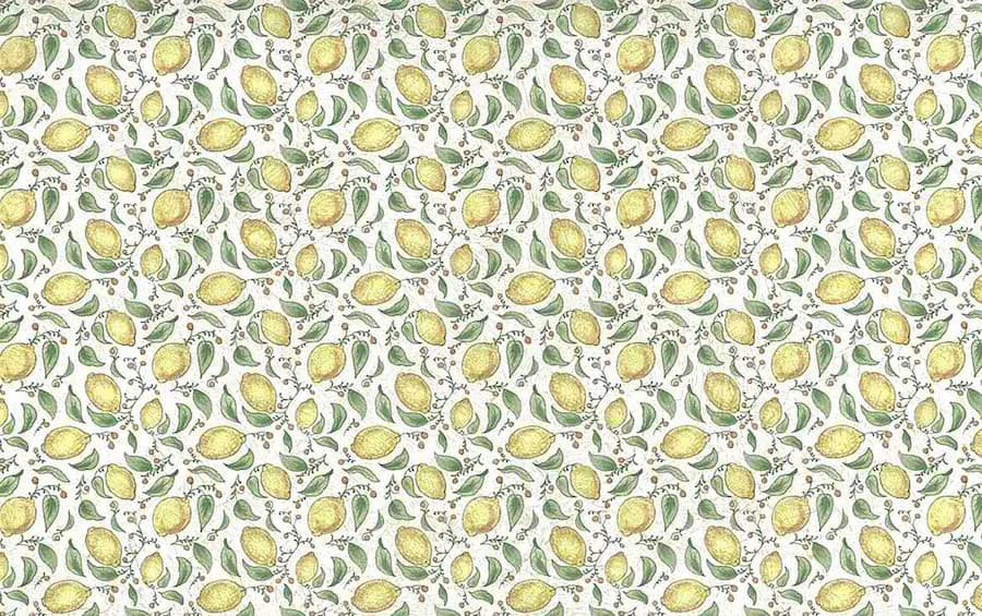 kitchen vintage yellow lemons wallpaper