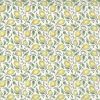 yellow lemons vintage wallpaper, green, leaves, off-white, crackled, kitchen