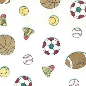 Kids Sports Vintage Wallpaper Soccer Baseball Football GW2081 D/Rs