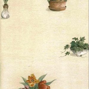 Spring Flowers Vintage Wallpaper Pansies Kitchen Floral 231-35308 D/Rs