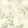 Green vining leaves vintage wallpaper, lavender, faux finish