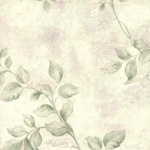 Green Vining Leaves Vintage Wallpaper Lavender 72372 D/Rs