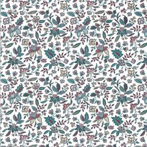 Paisley Floral Vintage Wallpaper Teal Fuchsia Beige GI2063 D/Rs