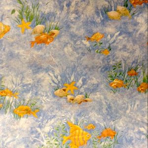 Bathroom Reef Wallpaper Fish Shells Blue Yellow 72315 D/Rs