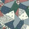 patchwork quilt vintage wallpaper, checks, stripes, flowers, pink, green, white