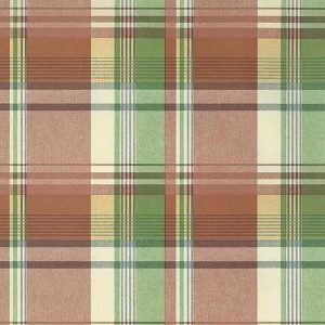 Waverly Plaid Vintage Wallpaper Red Orange Green 5636393 D/Rs