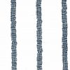 vintage wallpaper navy blue ribbon, checks, white, cottage, nursery