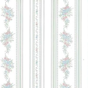 Sanitas Vintage Floral Wallpaper Stripes Textured 748-4702 D/Rs