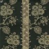 wallpaper oriental black gold, brocade, floral, stripes, chrysanthemum