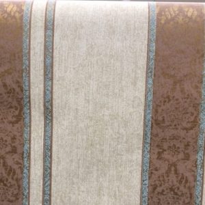 Striped Wallpaper Brown Damask Beige Glazed DA2396 Double Rolls
