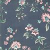 Waverly Vintage floral wallpaper, gray, pink, green, paisley, taupe, English cottage style