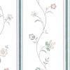 Waverly stencil vintage wallpaper, teal, pink, cream, cottage