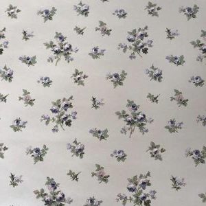 Purple Floral Vintage Wallpaper Cottage Pearlized White BA4581 D/Rs