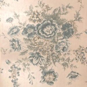 Teal Floral Vintage Wallpaper Silver Textured VR3400 D/Rs