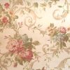 pink roses cottage wallpaper, glaze, Gold metallic, Victorian