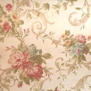 Pink Roses Cottage Wallpaper Vintage-Style RW50701 D/Rs