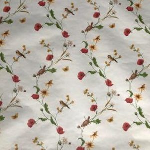 Bird Floral Vintage Wallpaper Red Green CH49132 D/Rs