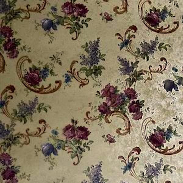 Wallpaper Victorian Vintage Floral Beige Purple UK FD56004