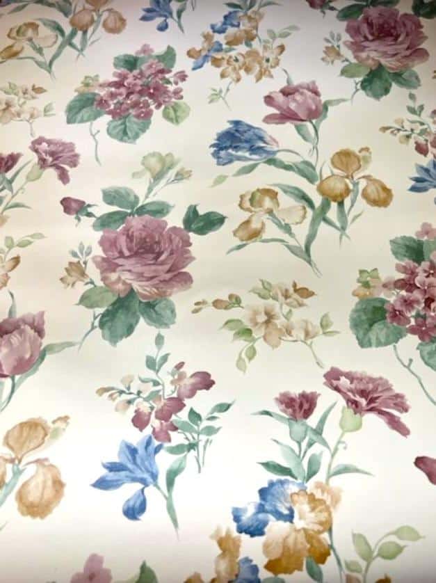 Vintage Floral Multi-color Wallpaper Cream Purple Gold 593473 D/Rs