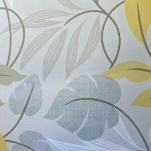 Vintage Wallpaper Oriental Leaf Gray Blue UK FD20628 D/Rs