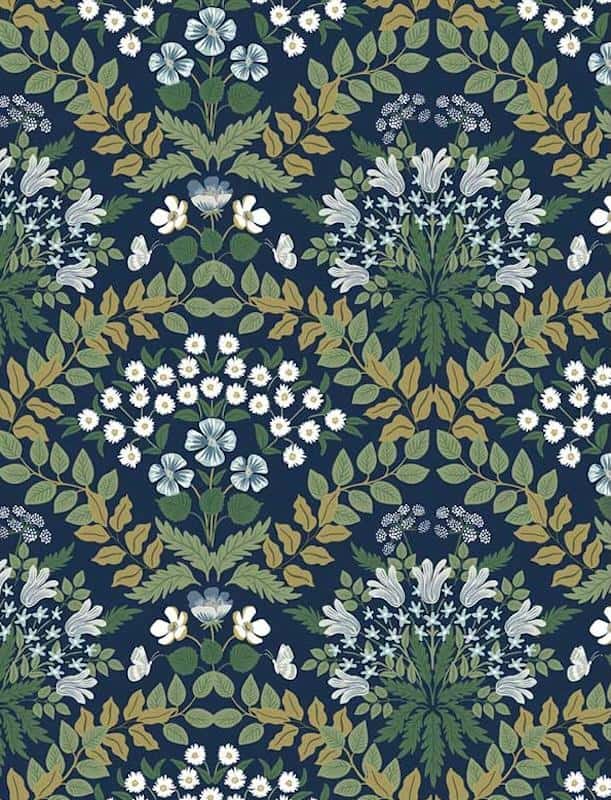 Rifle wallpaper navy green