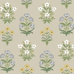 Rifle Mughal Rose Beige Floral RP7350 Gold Metallic